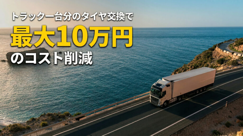 トラック一台分のタイヤ交換で最大10万円のコスト削減