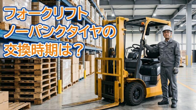 フォークリフトのノーパンクタイヤの交換時期は？