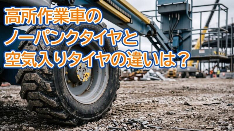高所作業車のノーパンクタイヤと空気入りタイヤの違いは？